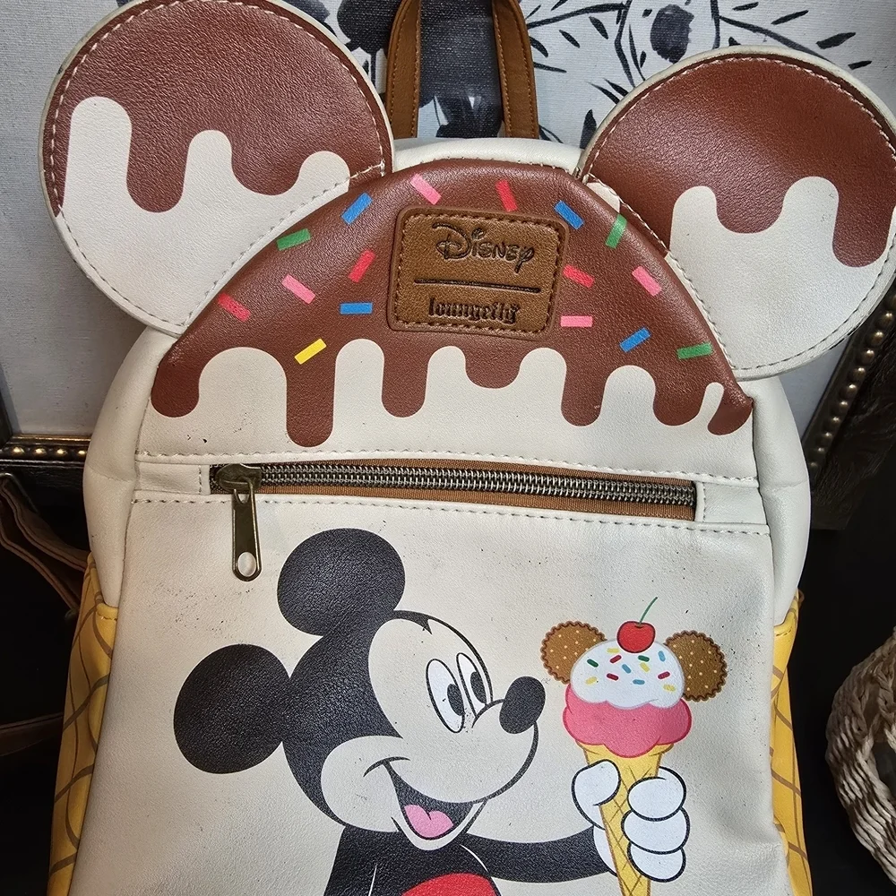LOUNGEFLY DISNEY MICKEY MOUSE ICE CREAM BACKPACK BAG EXCLUSIVE